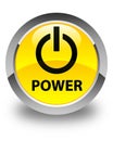 Power glossy yellow round button Royalty Free Stock Photo