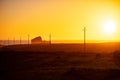 Power grid at big sur coast california, usa Royalty Free Stock Photo