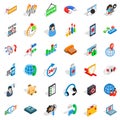Power grid icons set, isometric style