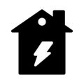 Power house vector glyph flat icon