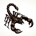 Dangerous insect. Scorpion. Vector drawing Royalty Free Stock Photo