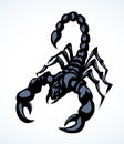 Dangerous insect. Scorpion. Vector drawing Royalty Free Stock Photo