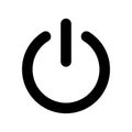 Power icon. Button start. Black symbol off isolated on white background. Sign switch for design prints. Flat circle pictogram. Sil Royalty Free Stock Photo