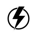 Power icon. Lightning bolt. Electric flash. Concept for design electric power. Energy icon. Symbol warning. Lightning logo. Vector