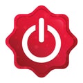 Power icon misty rose red starburst sticker button