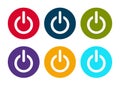 Power icon modern flat round button set illustration Royalty Free Stock Photo