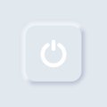 Power icon. Power on off user Interface. Neumorphism icons. On off buttons. User interface elements for mobile app. Vector.