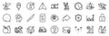 Power info, Fraud and Question mark line icons pack. For web app. App line icons. Vector