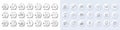 Power info, Full rotation and Downloading line icons. For web app, printing. Line icons. Vector