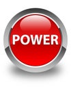 Power glossy red round button Royalty Free Stock Photo