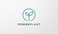 Power leaf plant logo in a modern and minimalist shape