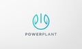 Power leaf plant logo in a modern and minimalist shape