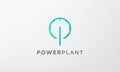 Power leaf plant logo in a modern and minimalist shape