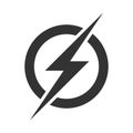 Power lightning logo icon. Vector electric fast thunder bolt symbol isolated Royalty Free Stock Photo