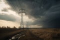 power line breakage with stormy sky in the background, symbolizing sudden and unexpected change