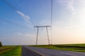 Power line crosses the road