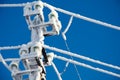Power line in hoarfrost Royalty Free Stock Photo