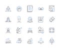Power line icons collection. Strength, Dominance, Might, Energy, Sovereignty, Potency, Force vector and linear