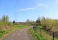 Power line park bike route, walking path Royalty Free Stock Photo