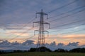 power line passing overhead electricity wire of the support carrying the light and the heat in the house Royalty Free Stock Photo