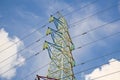 Power line pylon against the sky.