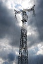 Power line tower Royalty Free Stock Photo