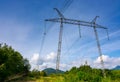 Power line tower on a hillside