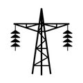 Power line tower vector icon Royalty Free Stock Photo