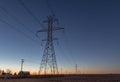 Power line towers on farms