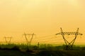 Power line transmission towers Royalty Free Stock Photo