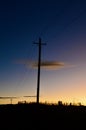 Power lines by a country road Royalty Free Stock Photo