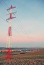 Power Lines on outskirt of city in Slovakia