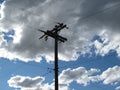Power lines intersect Royalty Free Stock Photo