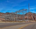 Power lines in Nevada Hoover Dam Royalty Free Stock Photo