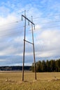 Power lines and pole