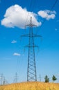 power lines. Pylon and transmission power line. High voltage lin Royalty Free Stock Photo