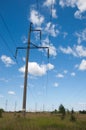 power lines. Pylon and transmission power line. High voltage lin Royalty Free Stock Photo