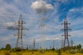 Power Lines at summer in Russia