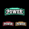 Power logo design. Retro sport strong logotype. Vector emblem