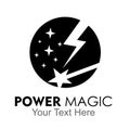 Power magic logo design concept