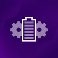 power management vector icon, battery and gears