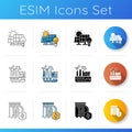Power manufacturing icons set Royalty Free Stock Photo