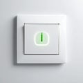 Power On - Minimalist Green Light Switch Royalty Free Stock Photo