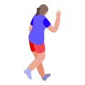 Power motion rugby icon isometric vector. Player running