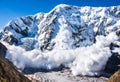 Power of nature. Avalanche in the Caucasus Royalty Free Stock Photo