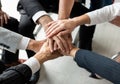 Power of the new generation, Team work, Join forces to achieve the goal. Business people, managers, employees shaking hands, Royalty Free Stock Photo