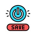 power on off button energy saving color icon vector illustration Royalty Free Stock Photo