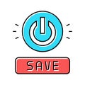 power on off button energy saving color icon vector illustration Royalty Free Stock Photo