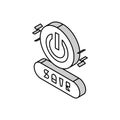 power on off button energy saving isometric icon vector illustration Royalty Free Stock Photo