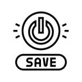 power on off button energy saving line icon vector illustration Royalty Free Stock Photo